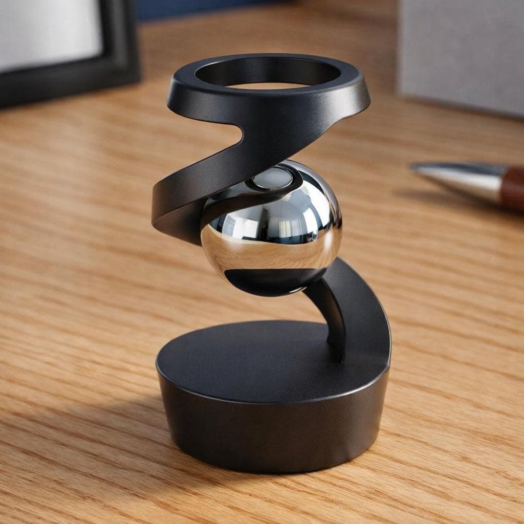 Levitating Metal Sphere Desk Decor